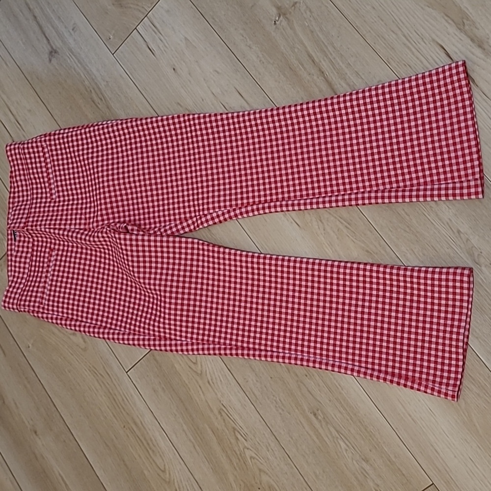 Zara checkered pants Red And White Size Small